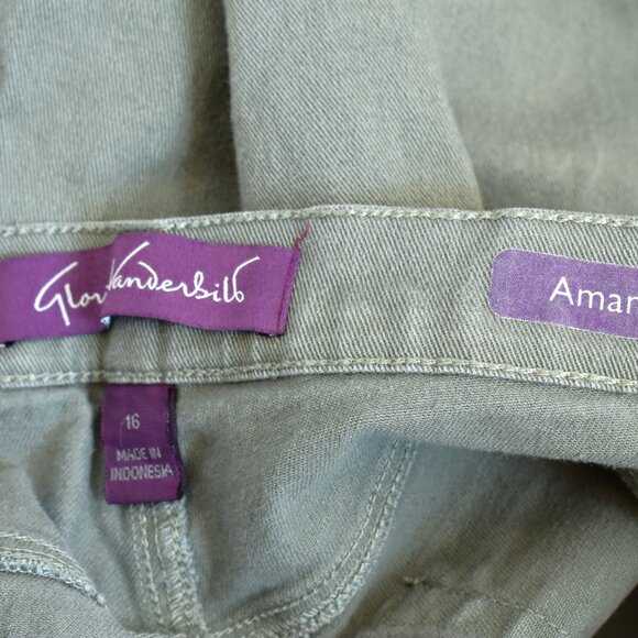 Women's Gloria Vanderbilt Jeans Amanda Straight Leg SIZE 16 Green - Picture 9 of 9